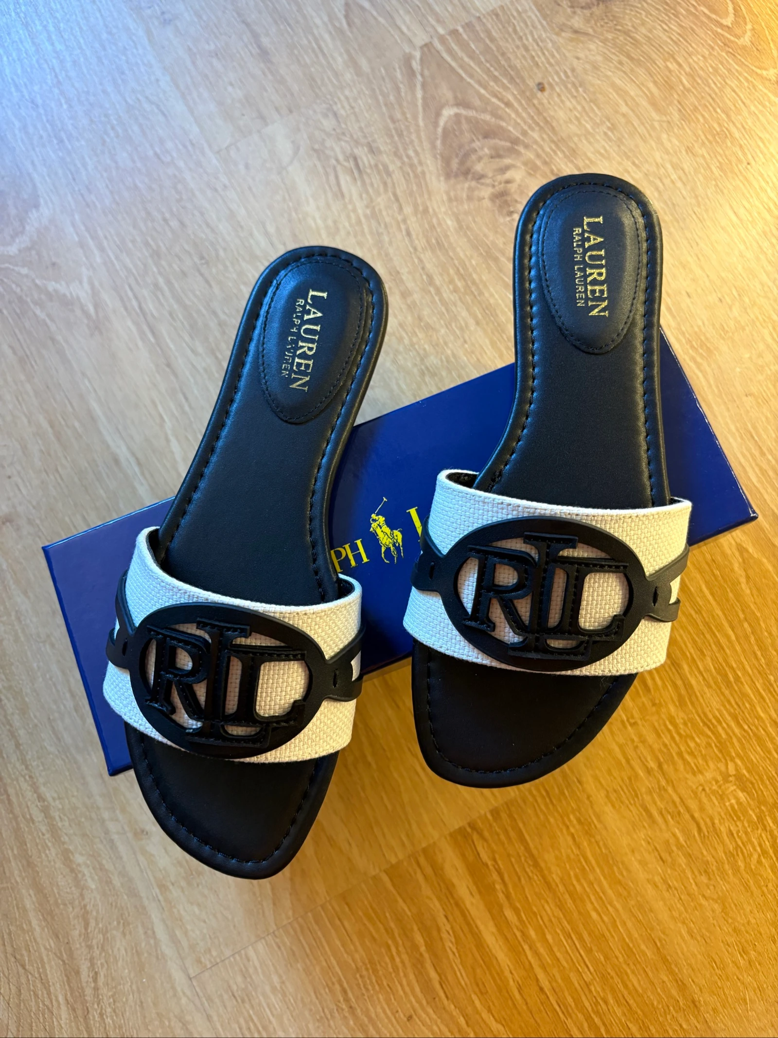 Ralph Lauren Women's White and Black Sandals New Size 39 – photo 3